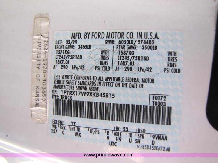 image for item 7172 1999 Ford F150 extended cab pickup truck