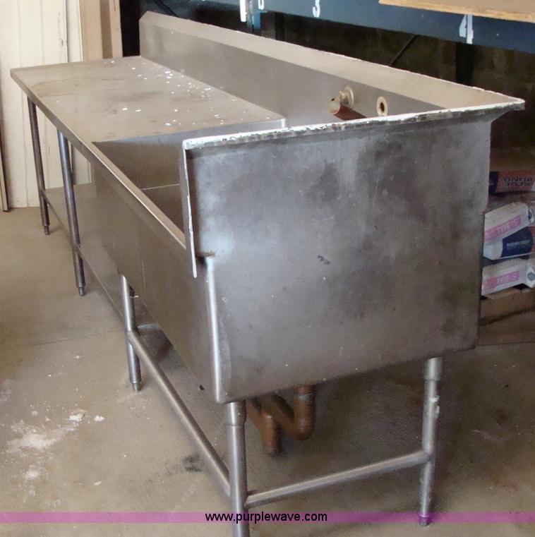 image for item 2600 Stainless steel double deep sink with drain board