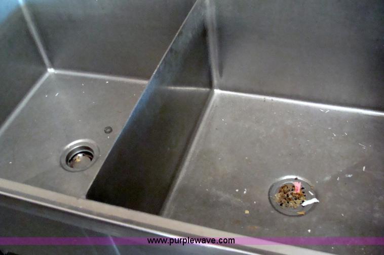 image for item 2600 Stainless steel double deep sink with drain board