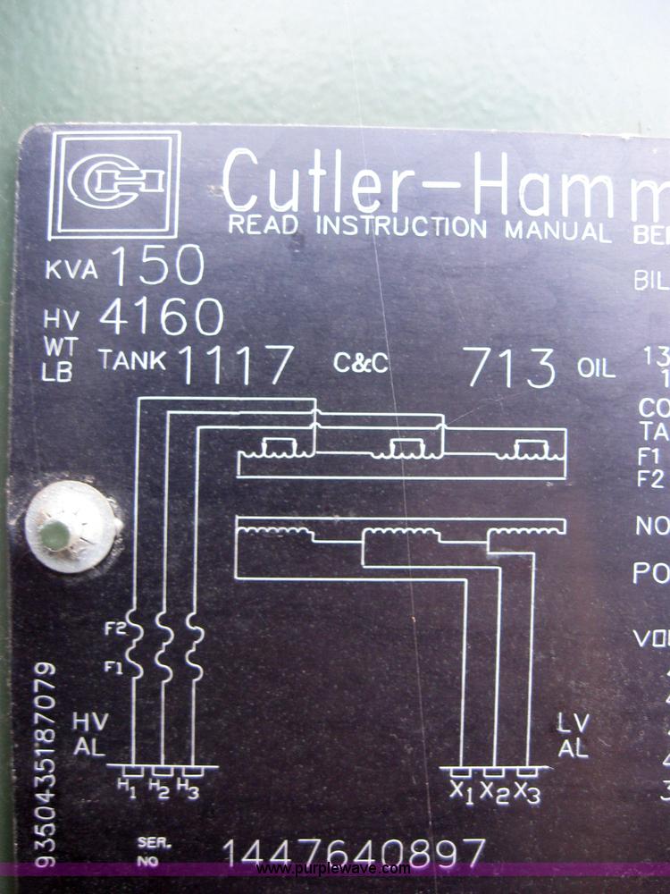 image for item 2721 Cutler Hammer KVA 150 transformer