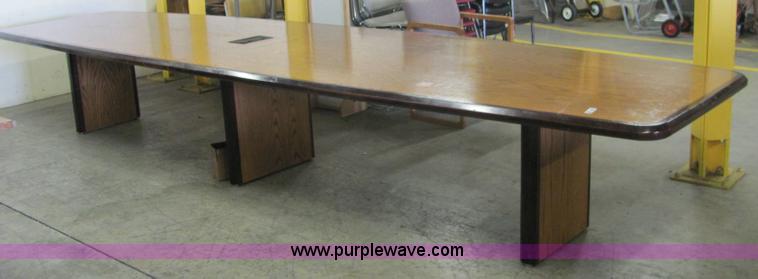 image for item 6895 16' solid wood conference table