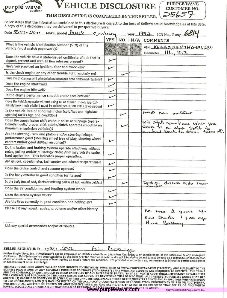 image for item 6814 1992 Buick Century Special Edition