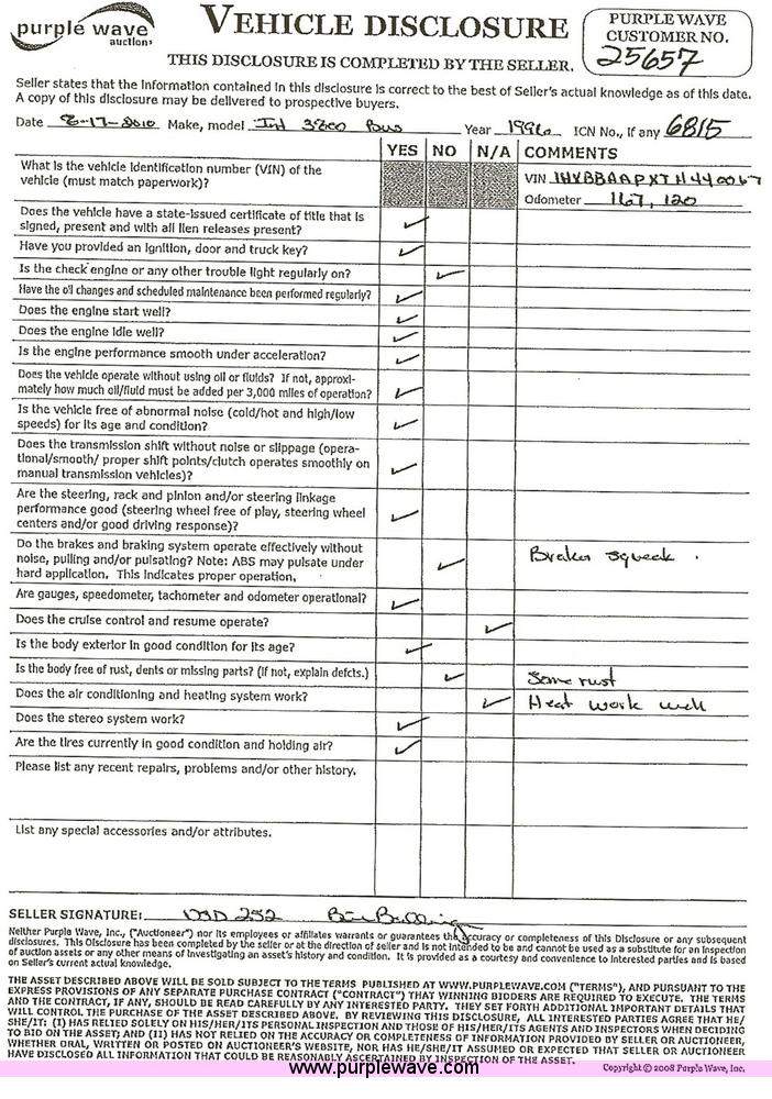 image for item 6815 1996 American Transportation Corp 3800 65-passenger bus