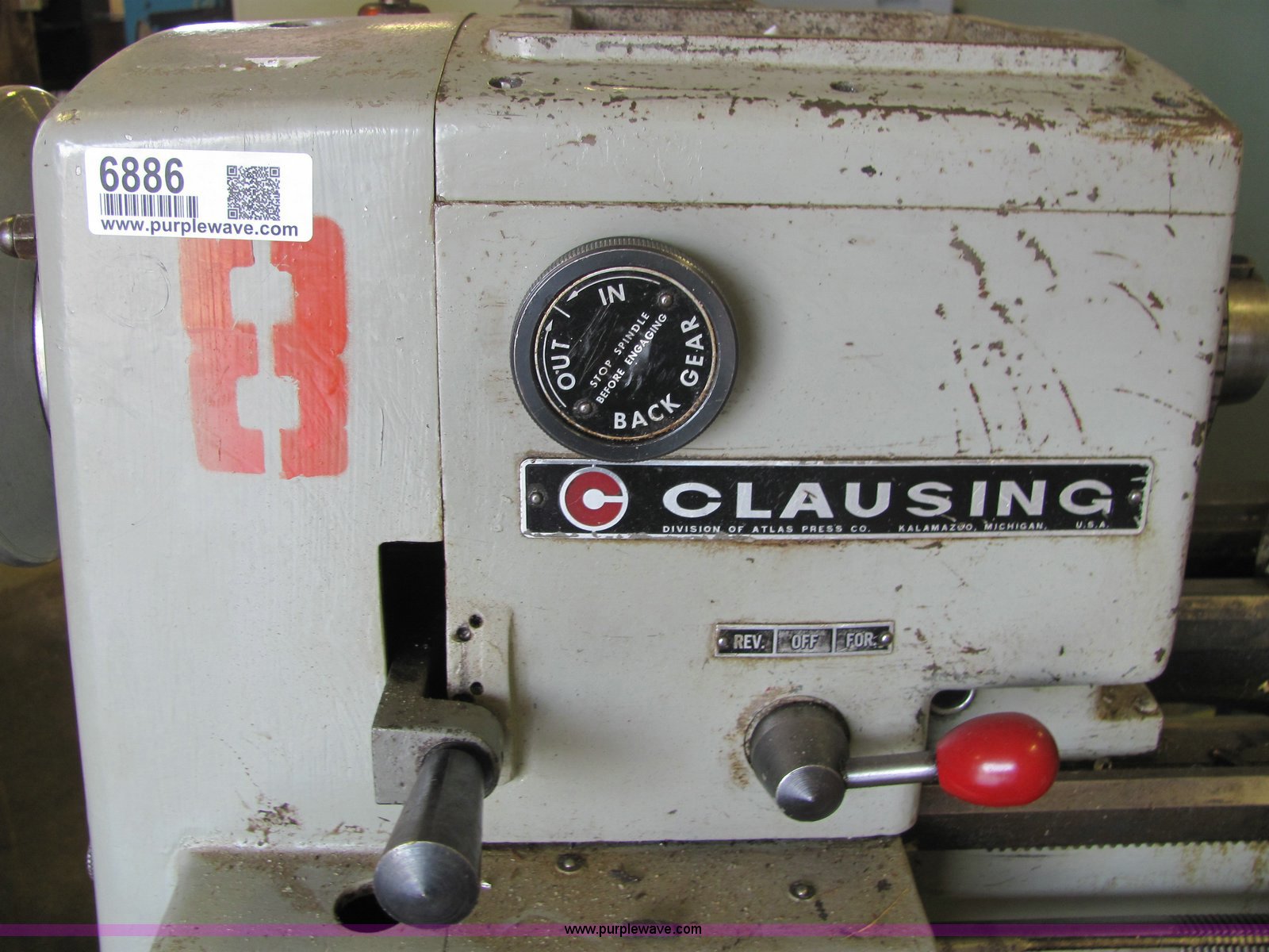Clausing 5914 metal lathe in Newton, KS Item 6886 sold Purple Wave