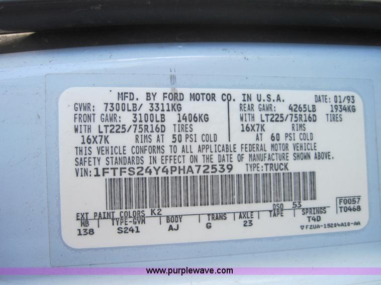 image for item 4034 1993 Ford Econoline Van Super