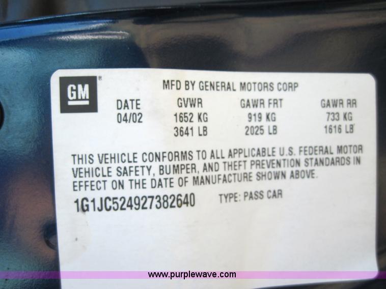 image for item 4036 2002 Chevrolet Cavalier