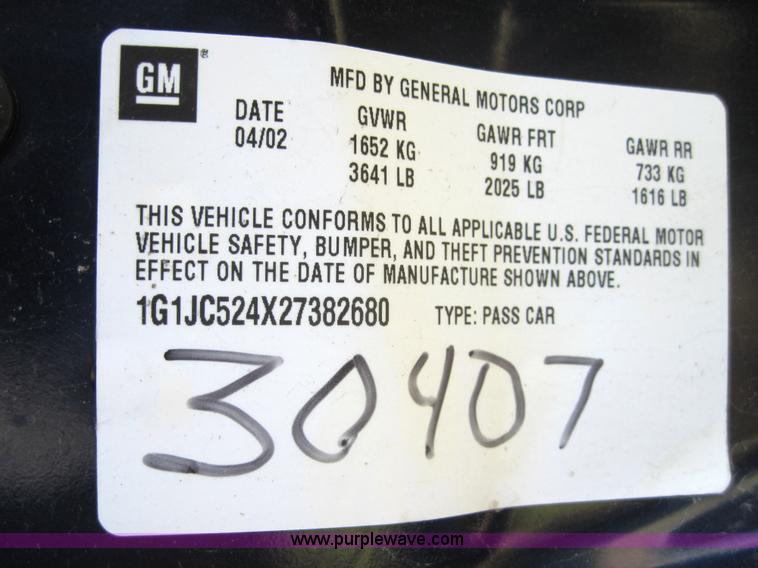 image for item 4038 2002 Chevrolet Cavalier