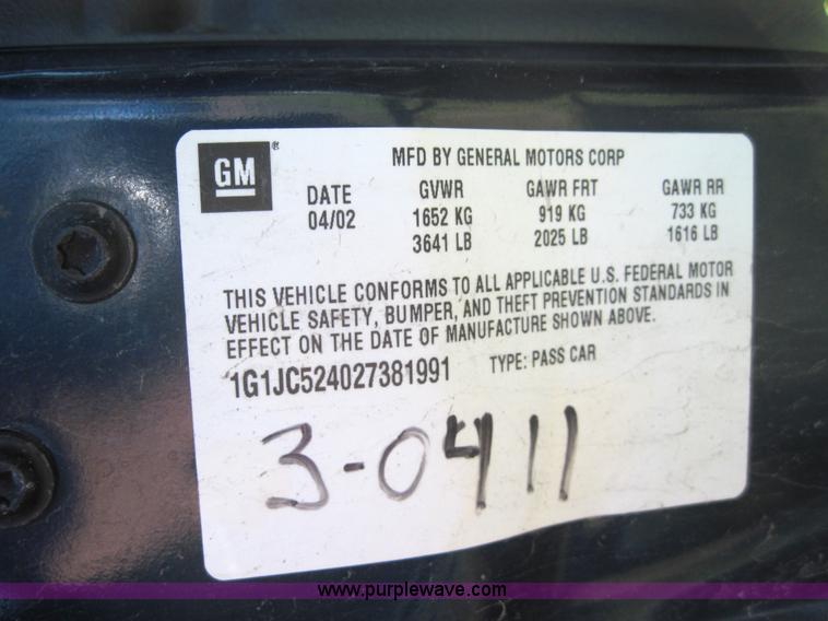 image for item 4039 2002 Chevrolet Cavalier