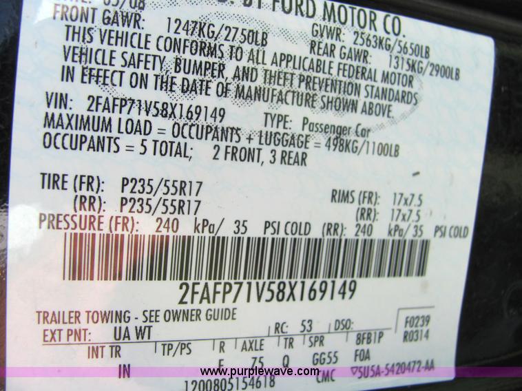 image for item 4045 2008 Ford Crown Victoria Police Interceptor