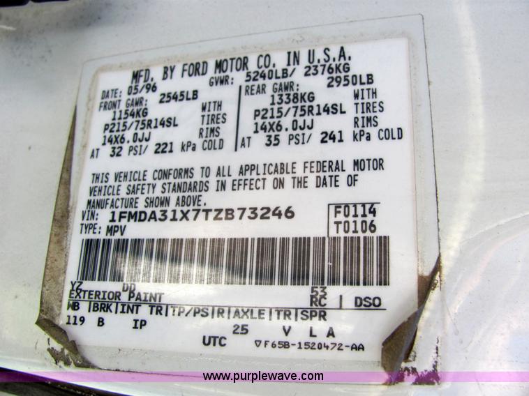 image for item 4055 1996 Ford Aerostar