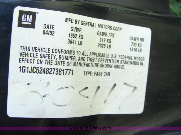 image for item 4063 2002 Chevrolet Cavalier