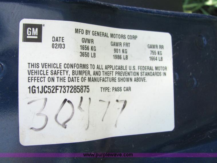 image for item 4064 2003 Chevrolet Cavalier