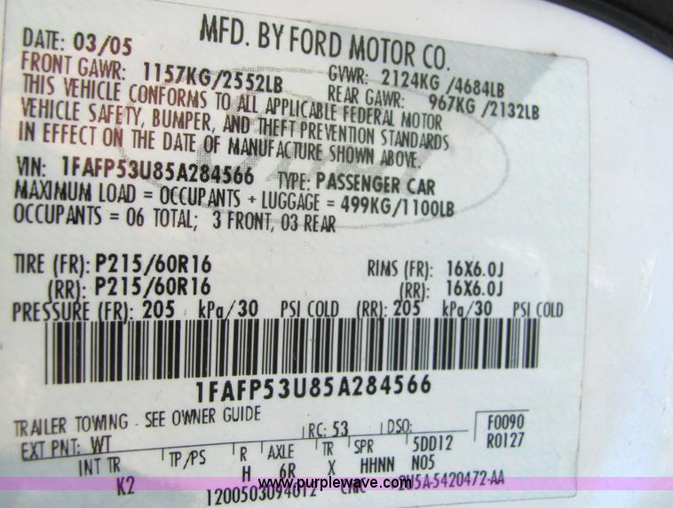 image for item 4066 2005 Ford Taurus SE