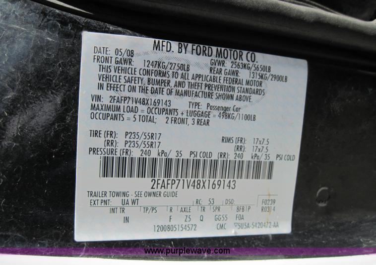 image for item 4127 2008 Ford Crown Victoria Police Interceptor