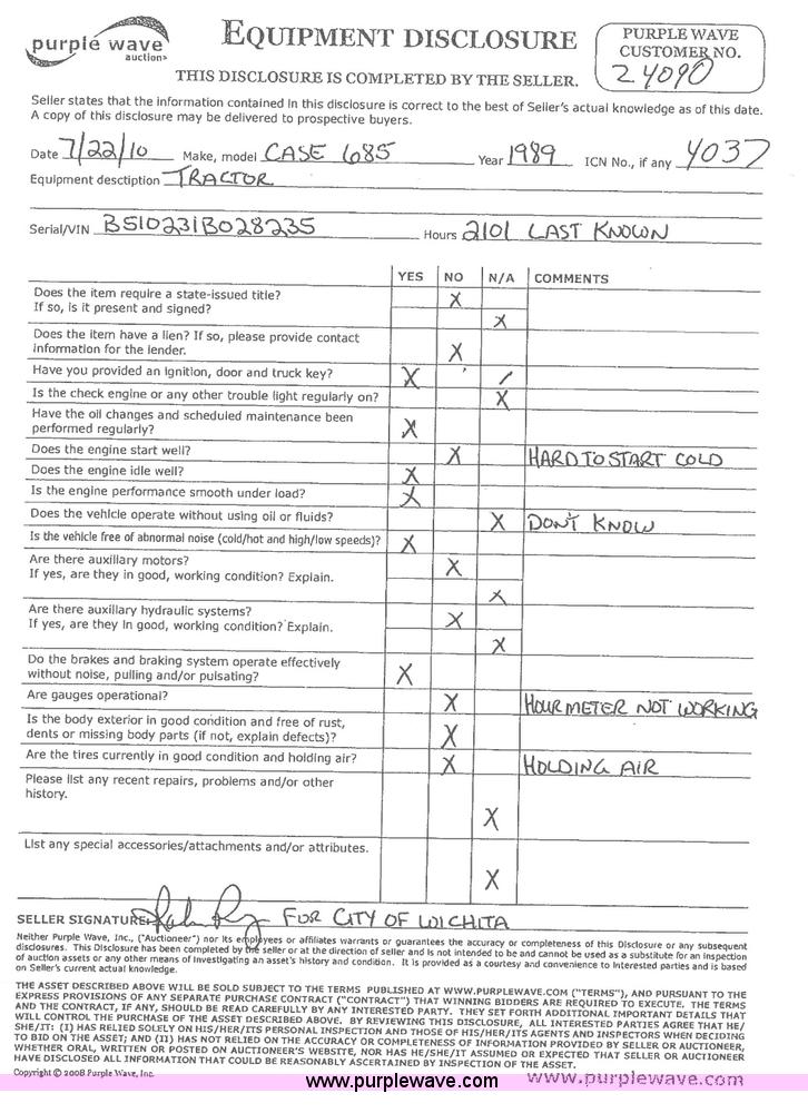 image for item 4037 1989 Case IH 685 tractor