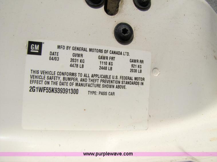 image for item 3599 2003 Chevrolet Impala