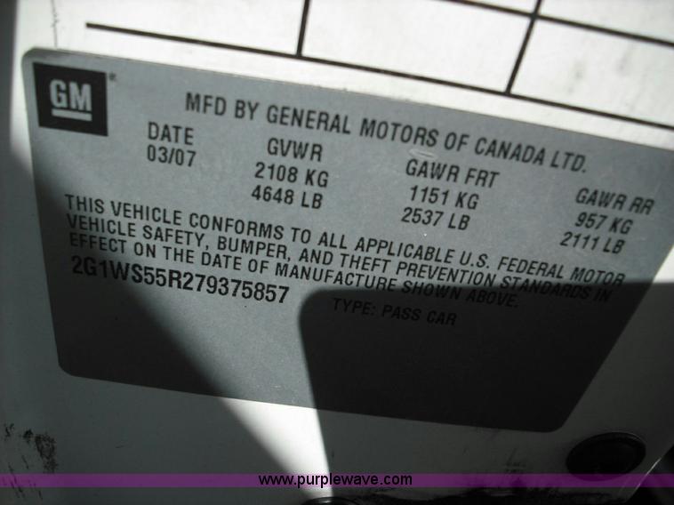 image for item 3627 2007 Chevrolet Impala Police