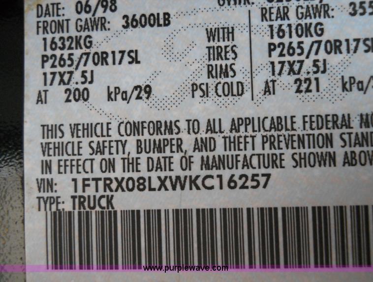 image for item 1743 1998 Ford F150