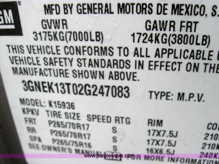 image for item 2787 2002 Chevrolet Avalance K1500