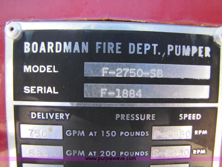 image for item 3122 1967 Ford 750 fire truck