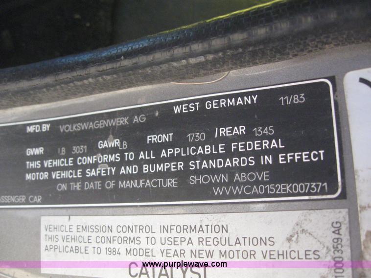 image for item 6171 1984 Volkswagen Rabbit convertible