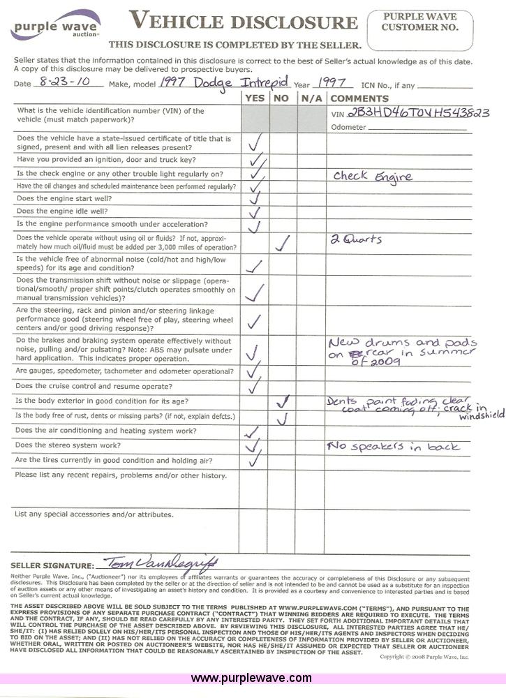 image for item 1000 1997 Dodge Intrepid