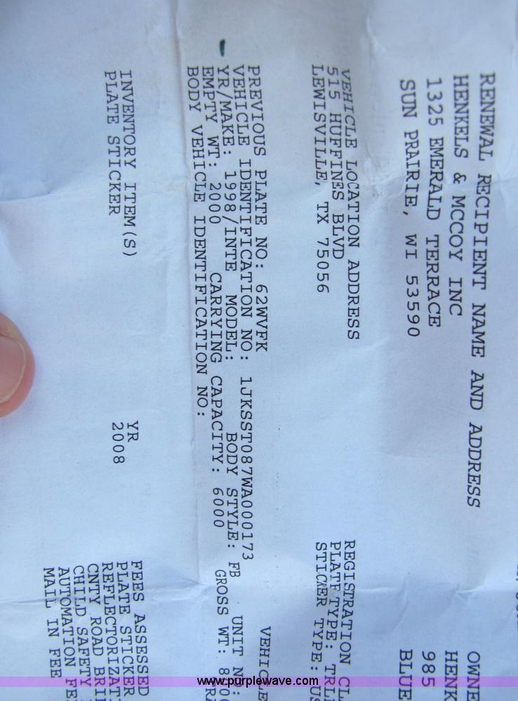 image for item 2094 1998 Interstate 20' trailer