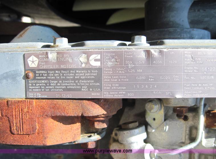 image for item 4169 1993 Cummins 5.9L 160hp diesel engine