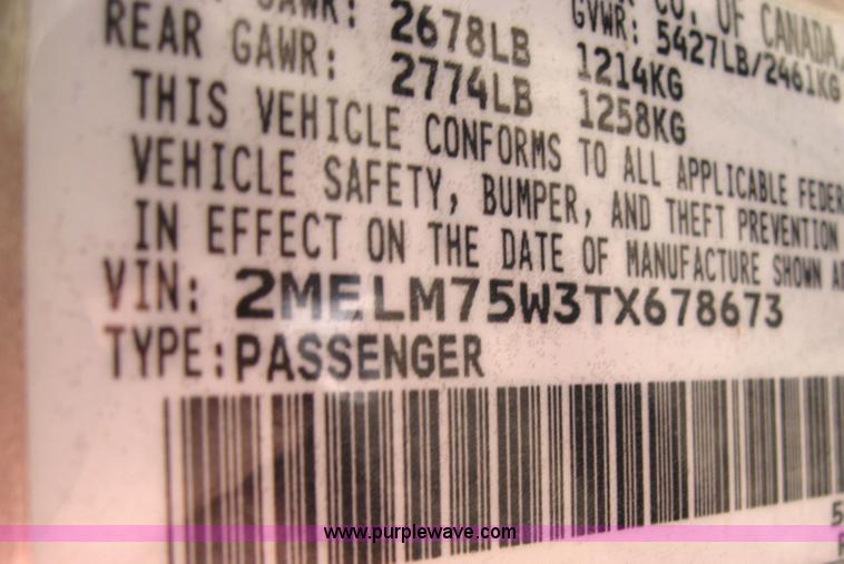 image for item 2773 1996 Mercury Grand Marquis LS Non-repairable certificate, parts only