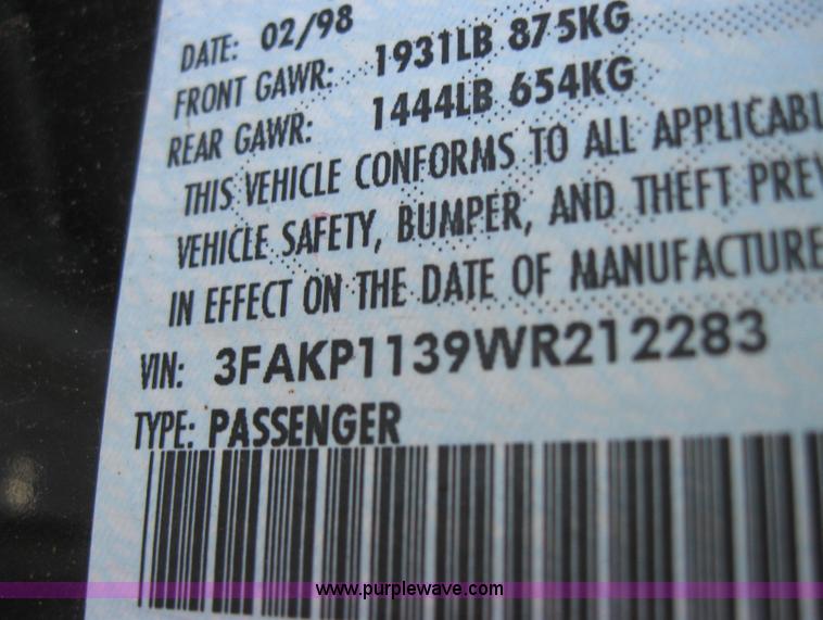 image for item 2774 1998 Ford Escort