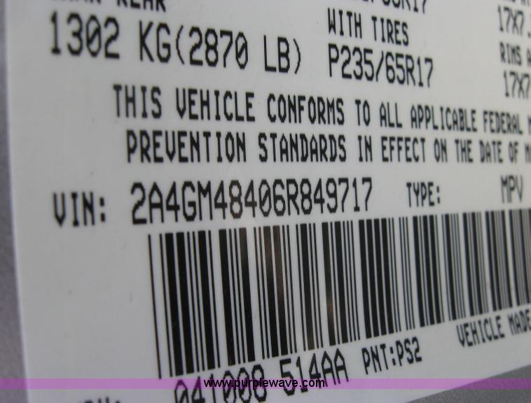 image for item 2777 2006 Chrysler Pacifica