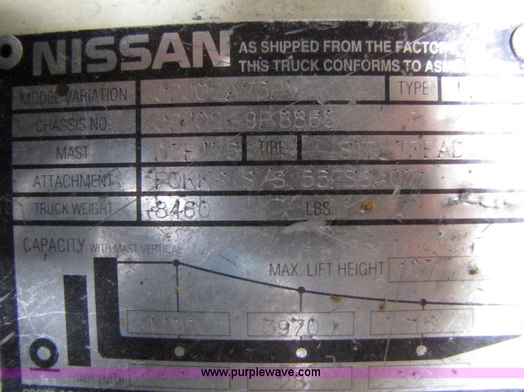 image for item 5076 2001 Nissan 50 forklift