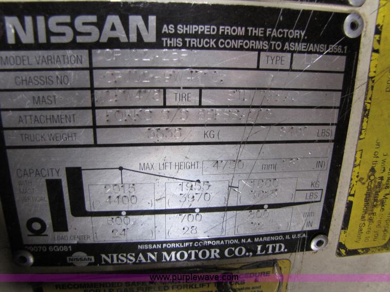 image for item 5079 2003 Nissan 50 forklift
