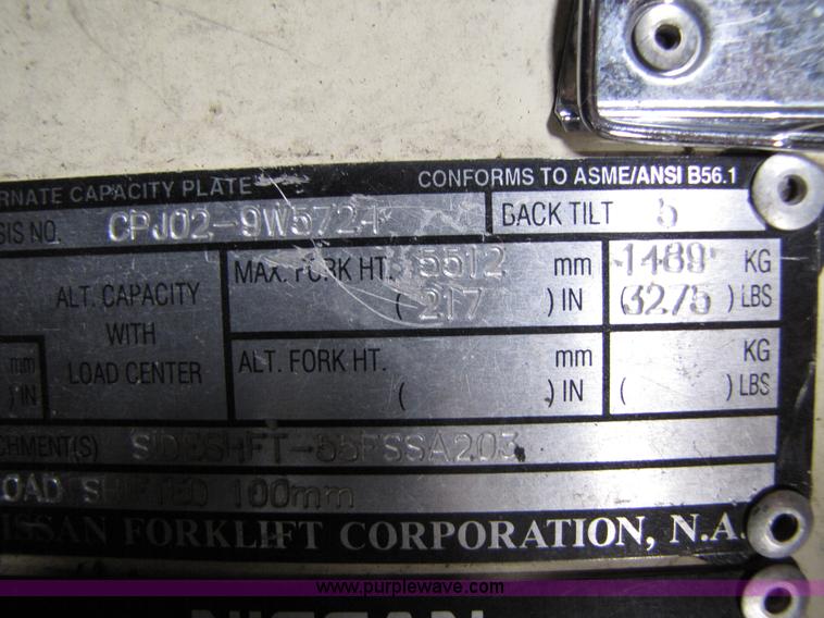 image for item 5080 2004 Nissan 50 forklift