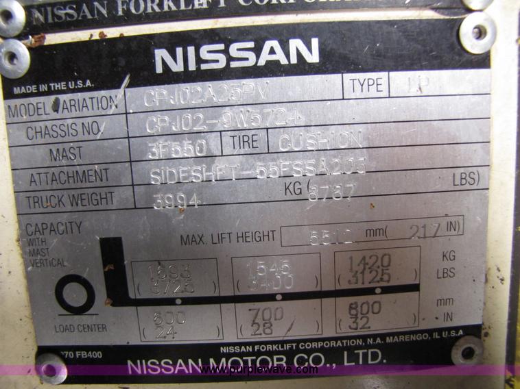 image for item 5080 2004 Nissan 50 forklift
