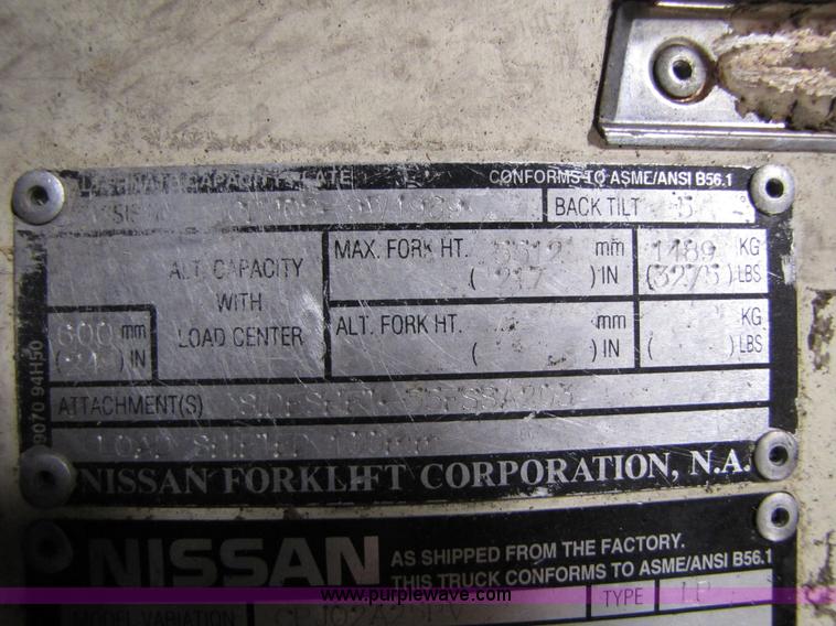 image for item 5091 2003 Nissan 50 forklift