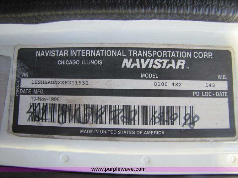 image for item 5208 1999 International 8100 semi truck