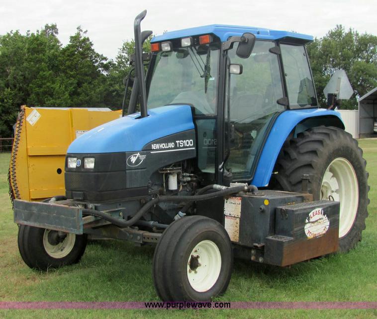 image for item 6942 2002 New Holland TS100 tractor with side-boom mower