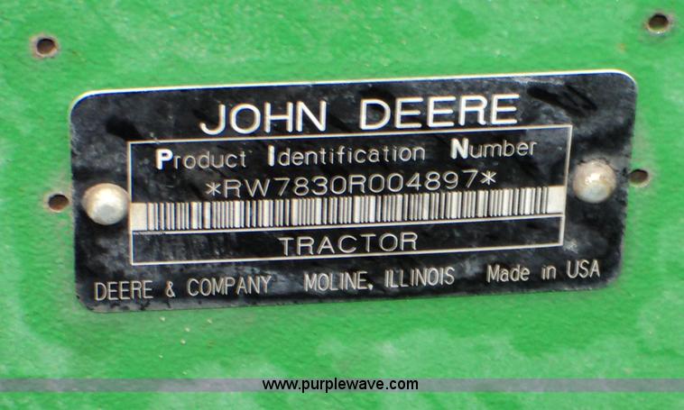 image for item 1801 2007 John Deere 7830 MFWD tractor