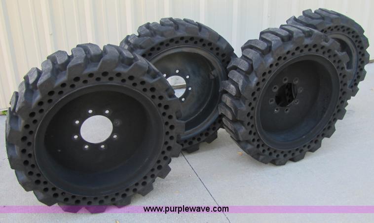 image for item 2324 (4) Bullman flatproof skid steer tires