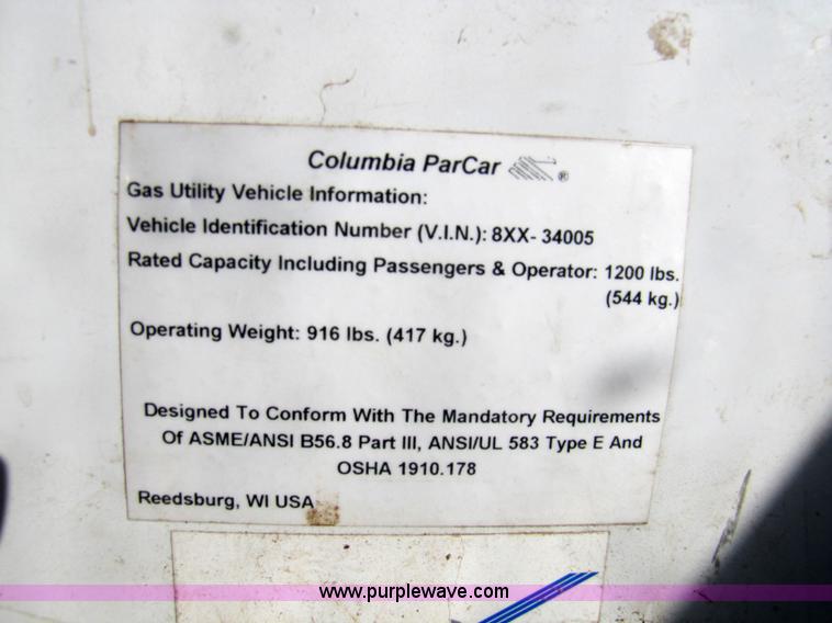 image for item 3124 2004 Columbia ParCar utility vehicle