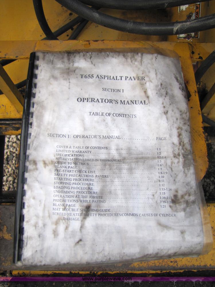 image for item 5181 1999 Puckett Bros T655 asphalt paver