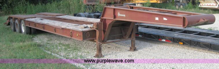 image for item 5566 1981 Bush Hog Landcraft 32' flatbed trailer