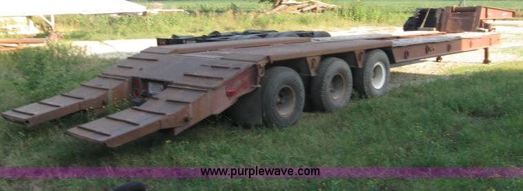 image for item 5566 1981 Bush Hog Landcraft 32' flatbed trailer