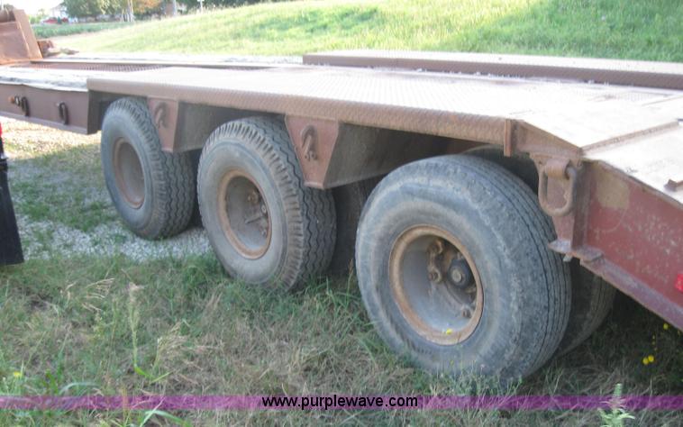 image for item 5566 1981 Bush Hog Landcraft 32' flatbed trailer
