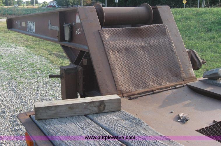 image for item 5566 1981 Bush Hog Landcraft 32' flatbed trailer