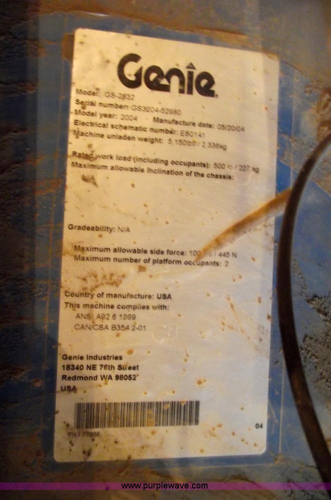 image for item 5843 2004 Genie GS-2632 scissor lift