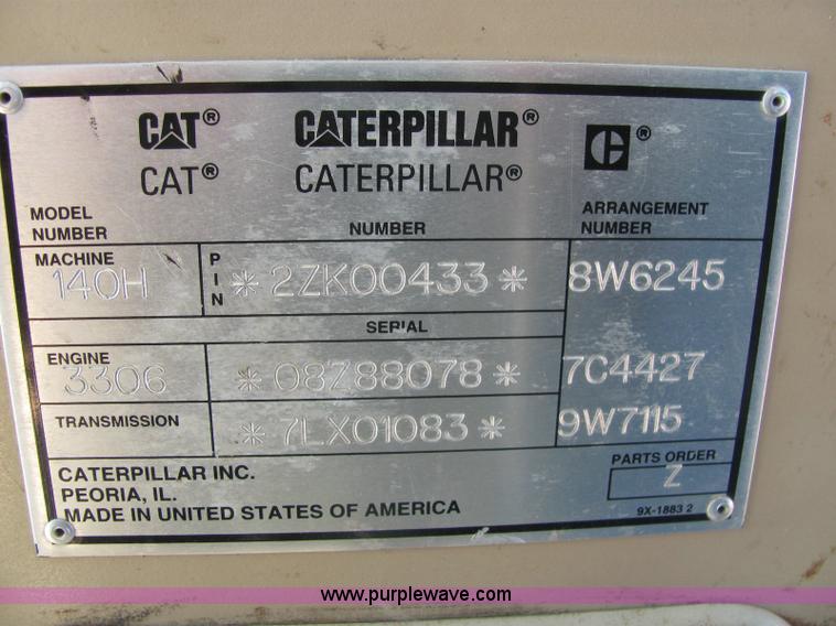 image for item 6955 1995 Caterpillar 140H motor grader