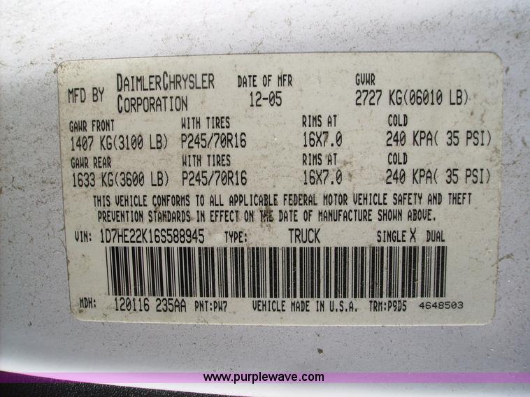 image for item 1037 2006 Dodge Dakota ST club cab pickup