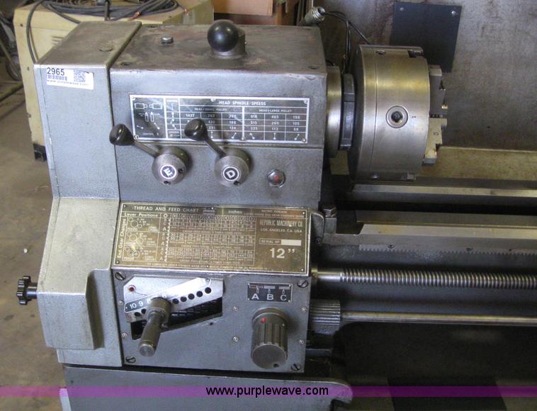 image for item 2965 Republic 12 x 40 engine lathe